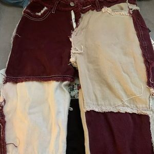 Crisscross color pants